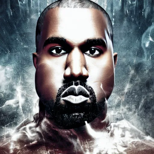 Image similar to Portrait of Kanye West as the god-emperor of mankind, amazing splashscreen artwork, splash art, natural light, elegant, intricate, fantasy, atmospheric lighting, cinematic, matte painting