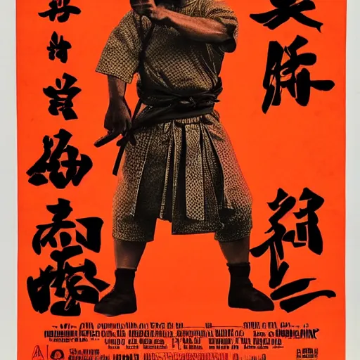 Prompt: full sized movie poster of a 1 9 6 0 s samurai film, highly detailed,