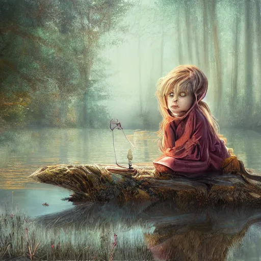 brother grimms lakehouse fairy digital art, irina | Stable Diffusion ...