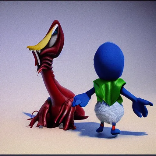 Image similar to donald duck and the xenomorph, real life, photorealistic, 3 d