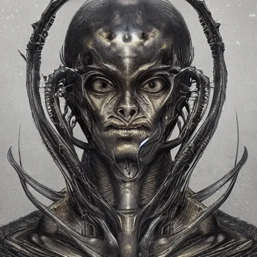 Image similar to a masterpiece! photographic portrait of an alien beast!! with seven heads!! and ten horns!! by gustave dore and sam spratt and allen williams, trending on artstation, cgsociety, 8 k hd, earthtone colors,