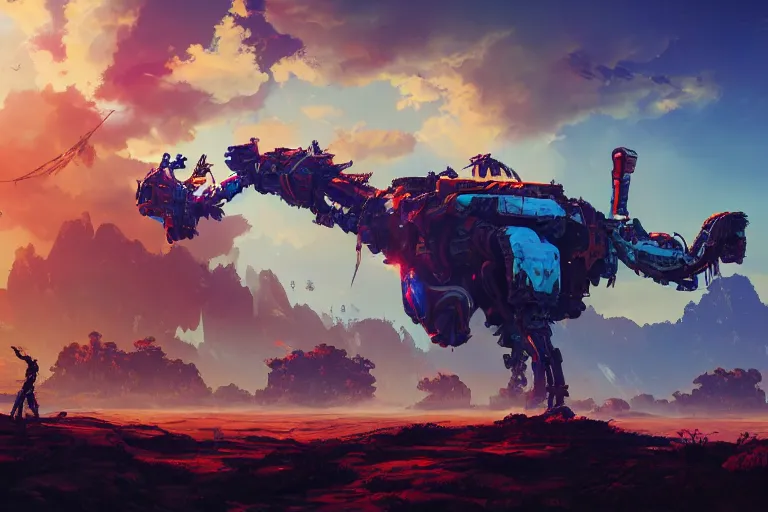 Image similar to sunwing machine mecanical creature robot of horizon forbidden west horizon zero dawn bioluminiscence global illumination ray tracing hdr fanart arstation by ian pesty and alena aenami artworks in 4 k
