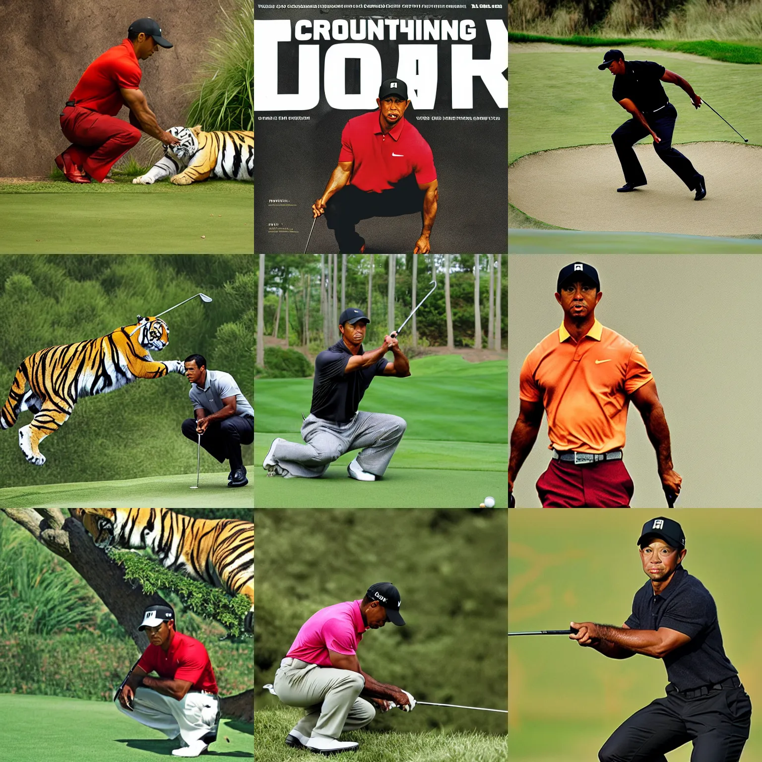 Prompt: crouching ( tiger woods ) hidden dragon