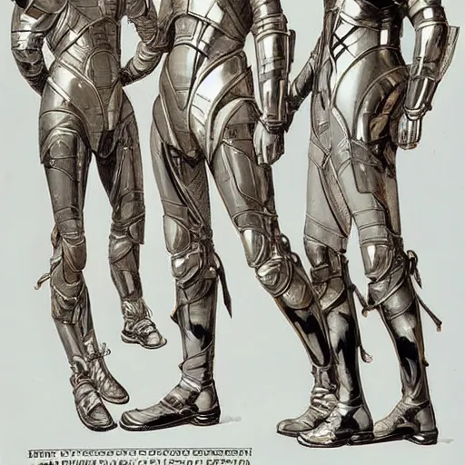 Prompt: futurist armor for soldiers by leyendecker, intricate, extreme details, design sheet