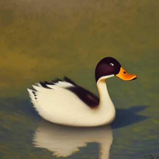 Prompt: a duck on the prowl oil painting alexandre jacovleff