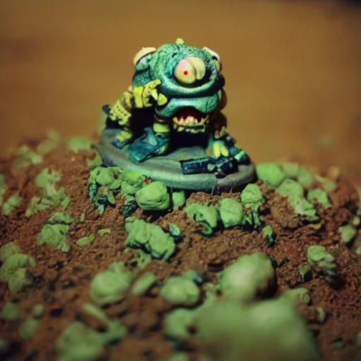 Prompt: photo of a real squig from warhammer, portrait photo, cinematic, cinestill 400t film