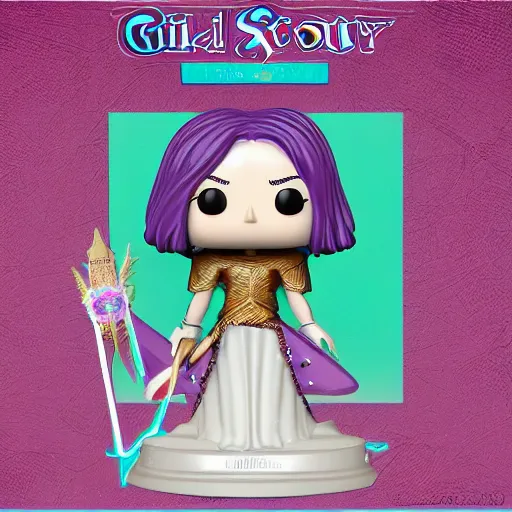 Image similar to girl with medieval armor sad pop mart city of night series figurine toy design