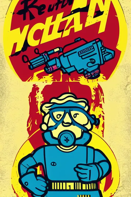 Image similar to fallout 7 6 retro futurist illustration art by butcher billy, sticker, colorful, illustration, highly detailed, simple, smooth and clean vector curves, no jagged lines, vector art, smooth andy warhol style