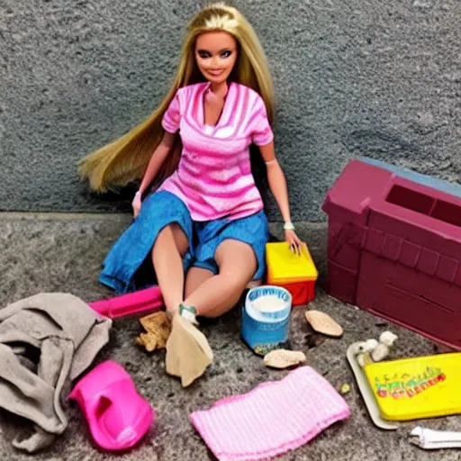 Image similar to homeless barbie play set