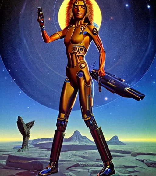 Prompt: humanoid coyote, 1 9 7 9 omni magazine cover, style by vincent di fate, artgerm, very coherent, detailed, 4 k resolution, dark, unreal engine, daz