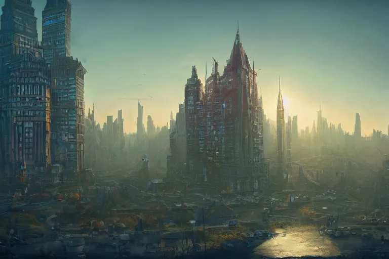 A city in the OASIS from Ready Player One