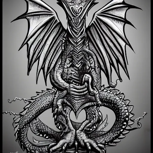 Image similar to dragon, lovecraftian, anthropomorphic, in the style of trevor henderson