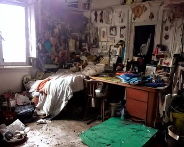 Prompt: dirty room