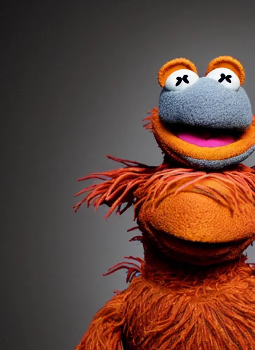 Image similar to studio portrait still of muppet!!!!! christian bale!!!!!! as a muppet muppet as a muppet, 8 k, studio lighting, key light,