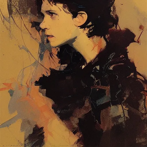 Image similar to tom holland, intricate, elegant, highly detailed, greg manchess, mucha, liepke, ruan jia, jeffrey catherine jones, ridley scott