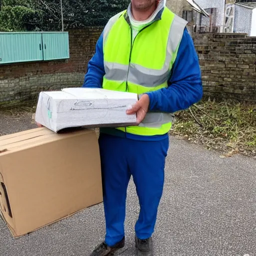 Image similar to rabbit man delivering air fibre to brickfield canvas