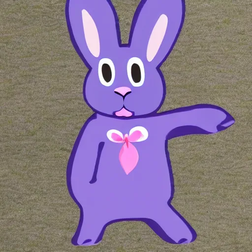 Prompt: extremely cute purple rabbit