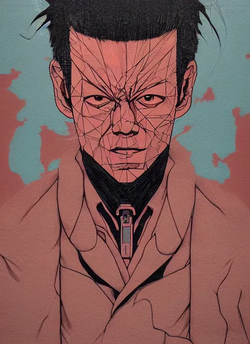 Image similar to symmetry!! portrait of tetsuo from akira, by sachin teng, organic, cables, matte painting, geometric shapes, hard edges! graffiti, street art