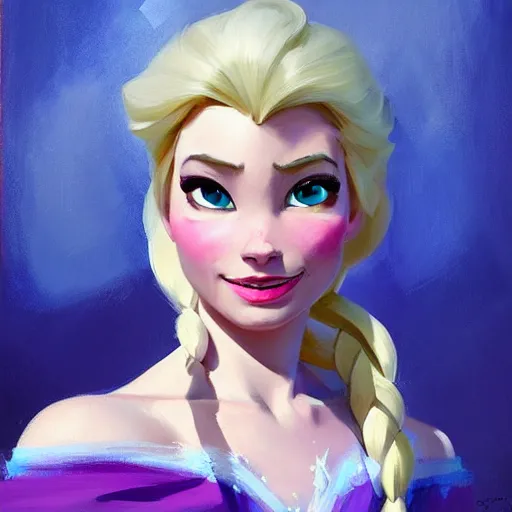 Prompt: greg manchess portrait painting of elsa from frozen as overwatch character, medium shot, asymmetrical, profile picture, organic painting, sunny day, matte painting, bold shapes, hard edges, street art, trending on artstation, by huang guangjian and gil elvgren and sachin teng