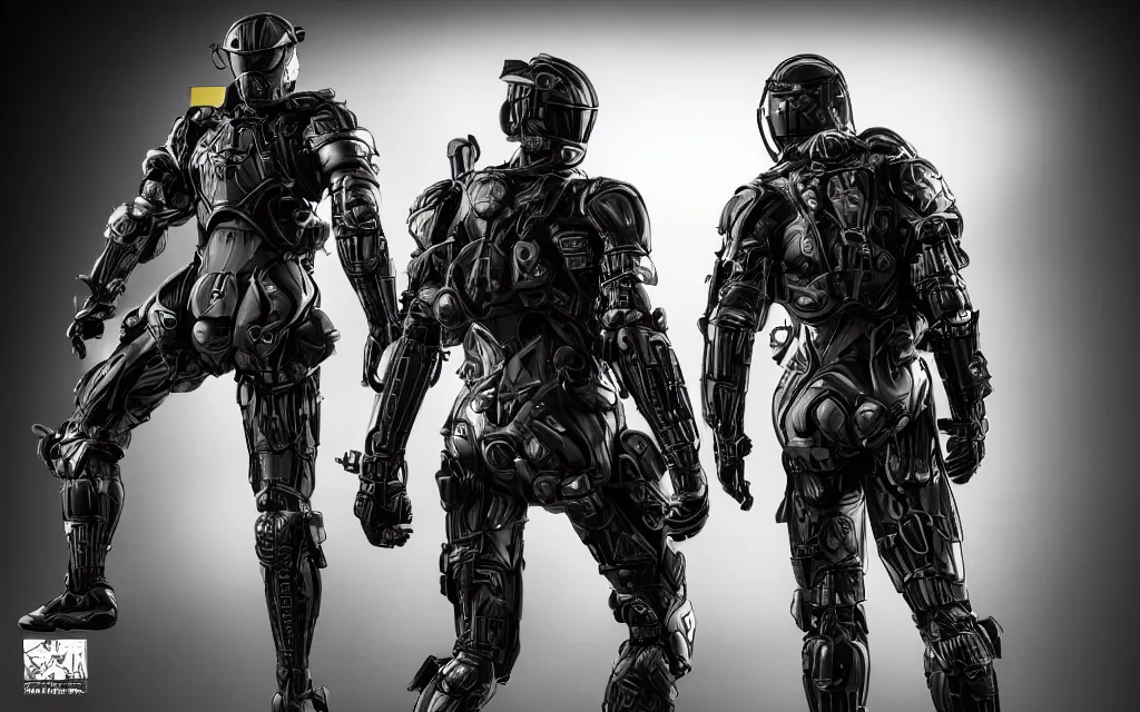 Image similar to war, diverse katana cybersuits, from behind, wide wide angle, vivid, elaborate, highly detailed, beautiful lighting