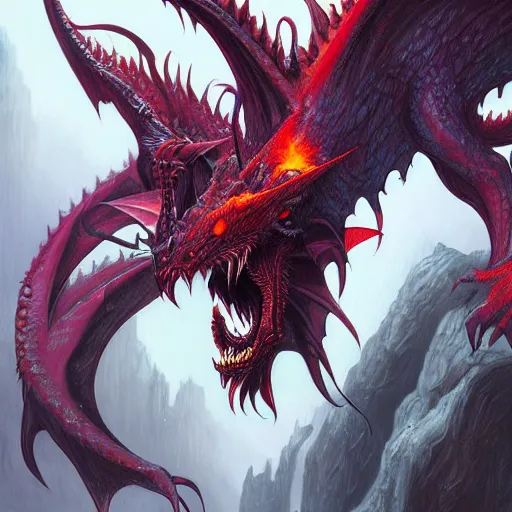 vampire dragon colorful, fantasy, intricate, highly, Stable Diffusion