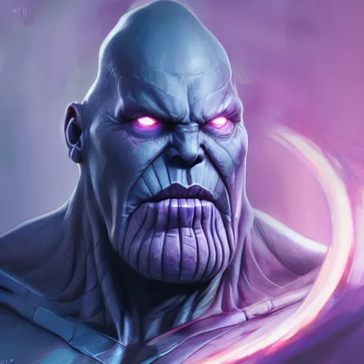 Image similar to Thanos by Stanley Artgerm Lau, WLOP, James Jean, Andrei Riabovitchev, Marc Simonetti, Yoshitaka Amano, ArtStation, CGSociety