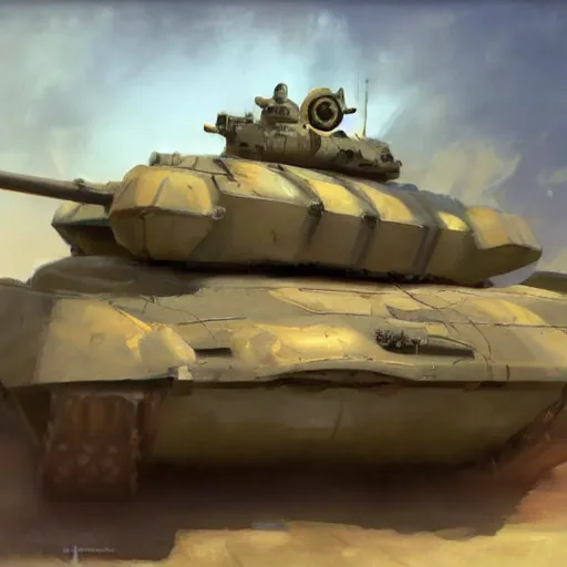 Image similar to greg manchess painting of a tank with an anime decal, organic painting, sunny day, matte painting, bold shapes, hard edges, street art, trending on artstation, by huang guangjian, gil elvgren, ruan jia, randy vargas, greg rutkowski