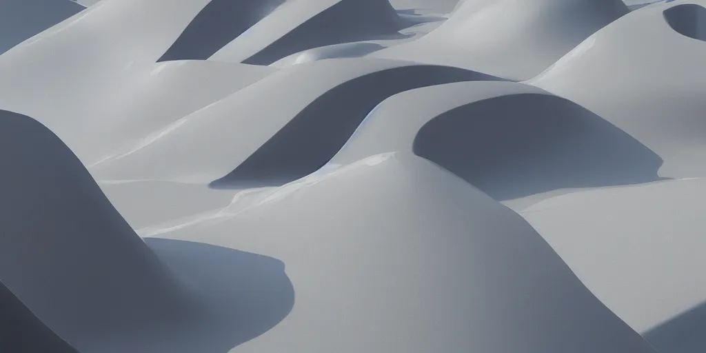 Image similar to abstract 3d landscape painting by zaha hadid, redshift, octane