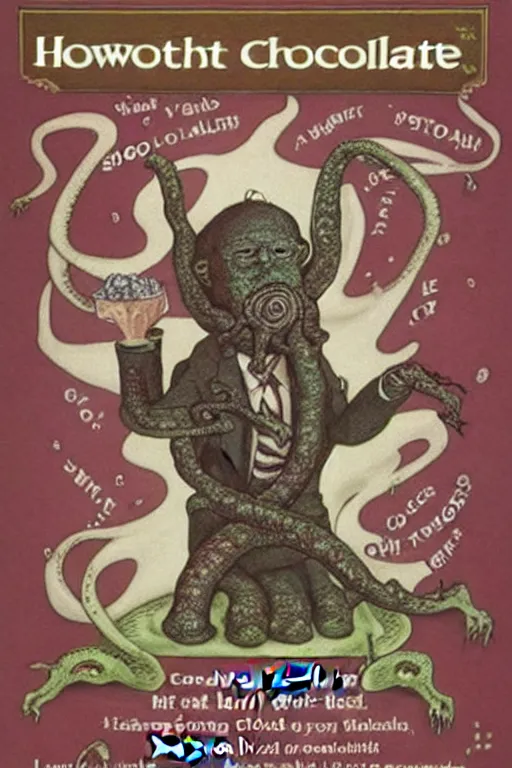 Prompt: lovecraft chocolate advert