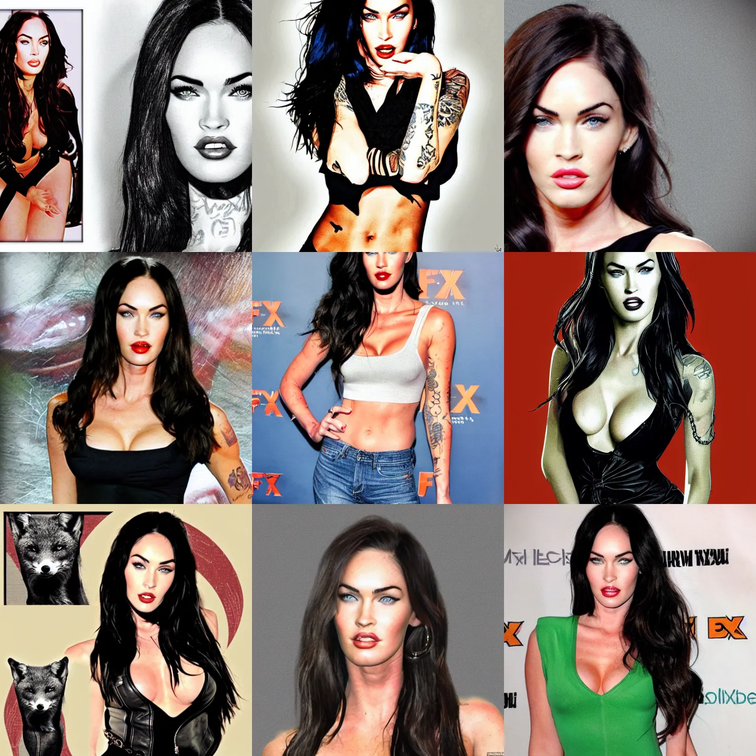 Prompt: megan fox in the style of a fox