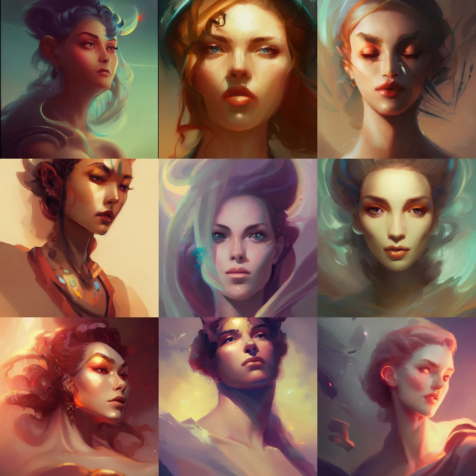 Prompt: prompt portrait of a beautiful female, close up view, wide angle view, looking upward, light from above, by Peter Mohrbacher, trending on artstation, 8k