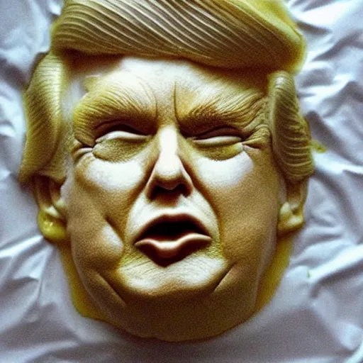 Prompt: “Donald trump made out of melting butter”