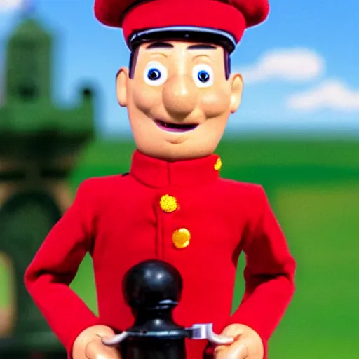Image similar to herman goering as a puppet in postman pat, bbc