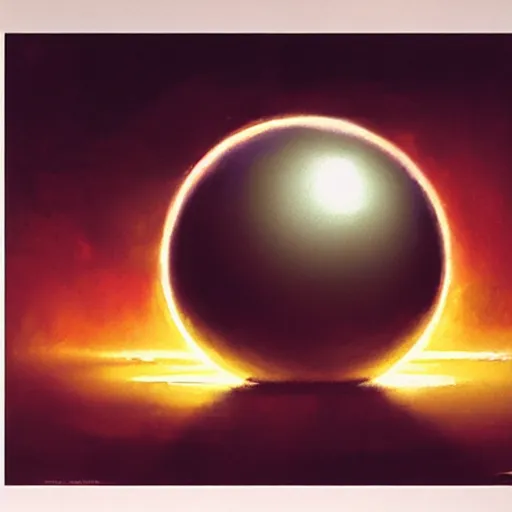 Image similar to Ray tracing, reflective orb, magic, by Greg Rutkowski