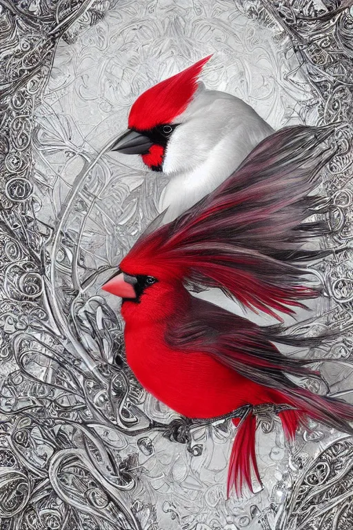 Image similar to Ethereal Cardinal bird, intricate detail, ornate, conceptual art, soft light, dynamic, art by artgerm