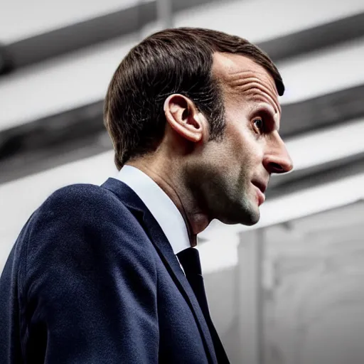 Image similar to Emmanuel Macron as a trade worker, Realistic, HDR, HDD, 8K, Profile Picture 1024px