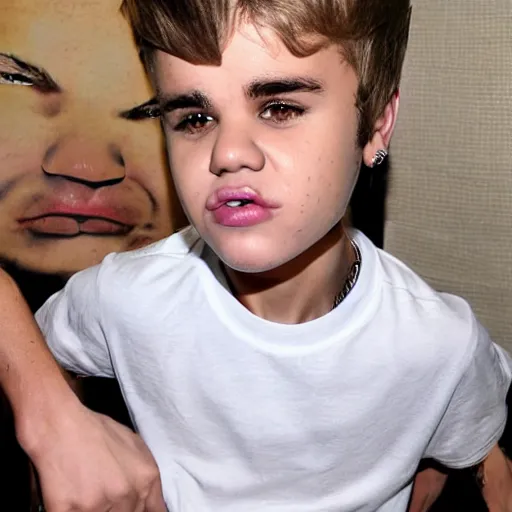 Image similar to justin bieber with down syndrom