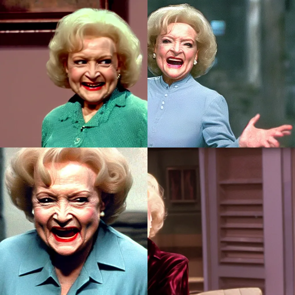 Prompt: a screenshot of Betty White in the movie The Matrix