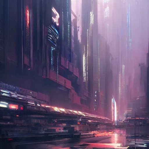 Prompt: a cyberpunk city, megastructures, complimentary contrast, dramatic lighting, gorgeous view, depth, painted by stanley lau, painted by greg rutkowski, painted by stanley artgerm, digital art, trending on artstation