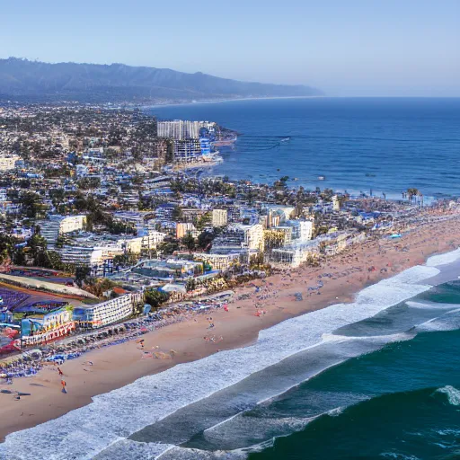 Image similar to a high resolution photograph of santa monica pier, 4 k high - resolution photograph, ultra detail, hd photo