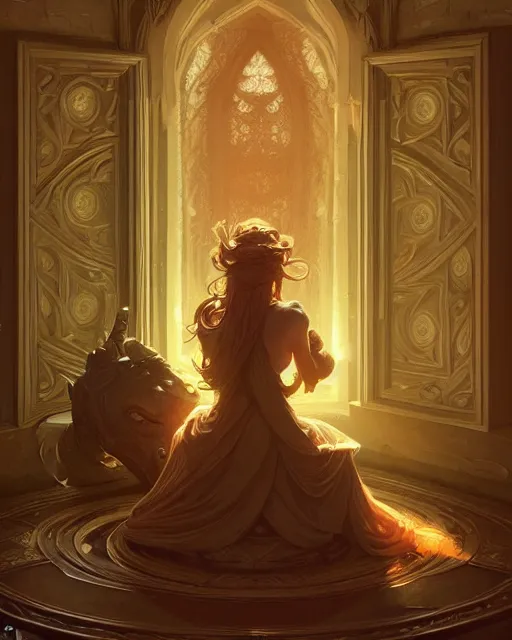 Prompt: a normal room with a subtle optical illusion , deep focus, D&D, fantasy, intricate, elegant, highly detailed, digital painting, artstation, concept art, matte, sharp focus, illustration, hearthstone, art by Artgerm and Greg Rutkowski and Alphonse Mucha