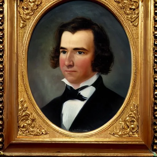Image similar to official portrait of United States President Morgan Wallen, 1865, Oil on Canvas