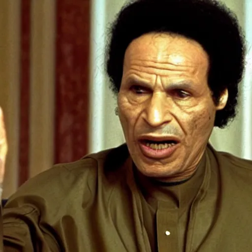 Image similar to A still of Muammar Gaddafi in The Shining