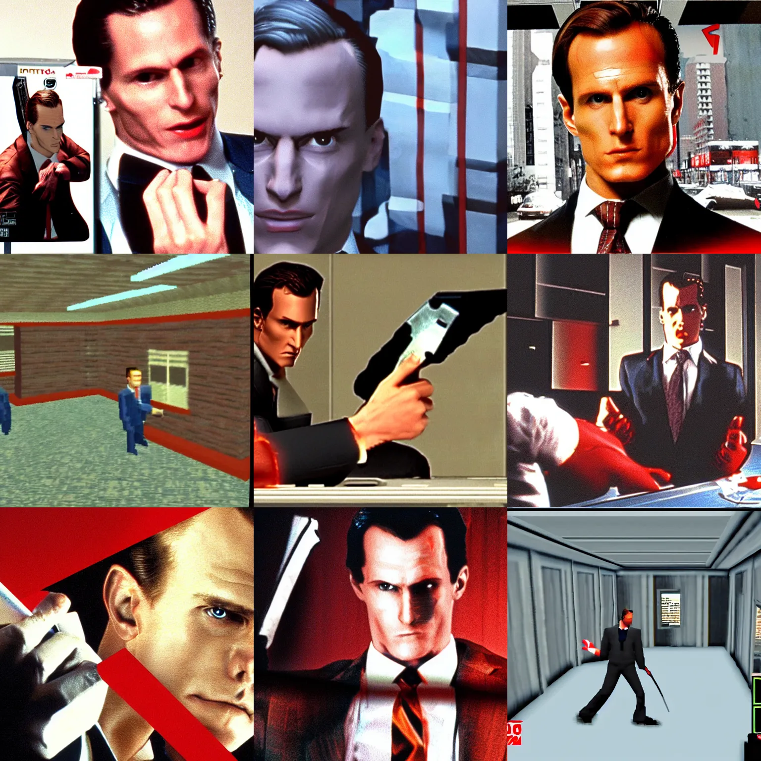 Prompt: gameplay footage of american psycho on nintendo 6 4
