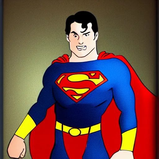 Prompt: Superman >yelling<<<< screaming! , body swelling about to explode