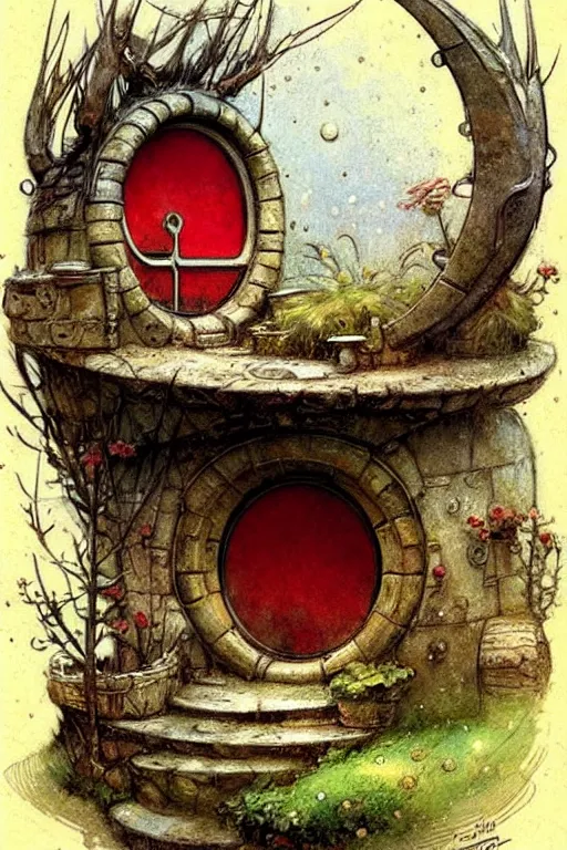 Prompt: ( ( ( ( ( 1 9 5 0 s retro future hobbit house window. muted colors. ) ) ) ) ) by jean baptiste monge!!!!!!!!!!!!!!!!!!!!!!!!! chrome red