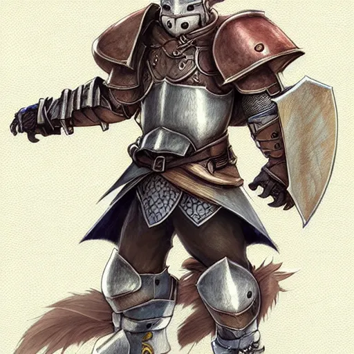 Image similar to heroic character design of anthropomorphic beaver, heroic beaver, portrait of face, holy crusader medieval knight, final fantasy tactics character design, character art, whimsical, lighthearted, colorized pencil sketch, highly detailed, Akihiko Yoshida,