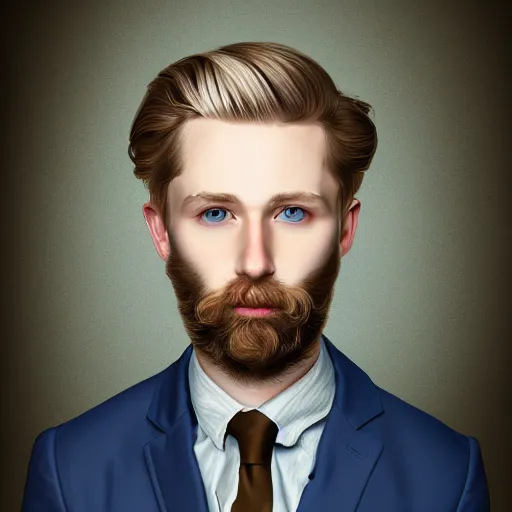 Image similar to A portrait of a british man, digital painting man with short blond hair and a short beard, blue eyes, pale skin, English heritage, digital art, head shot, 8k