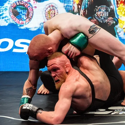 Image similar to gollum wrestling with conor mcgregor