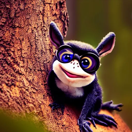 Image similar to very very very very cute chibi Pepe, portrait, pixar style, forest background, cinematic lighting, award winning creature portrait photography